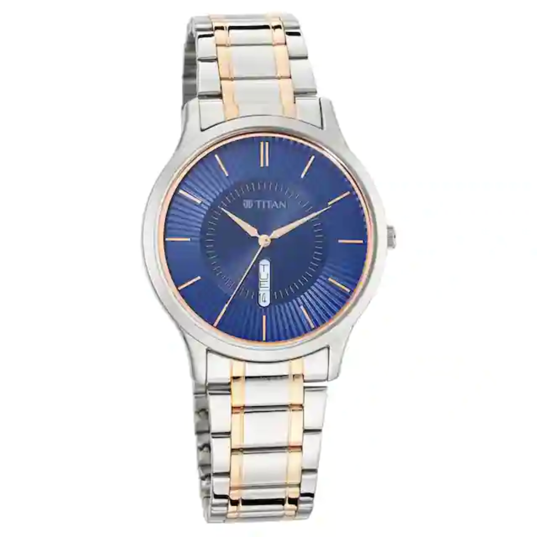 Titan Lagan - Blue Dial Metal Strap NP1845KM01 (DK550) - KRISHNA WATCH COMPANY