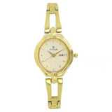 Titan White Dial Golden Stainless Steel Strap Watch NP2345YM01