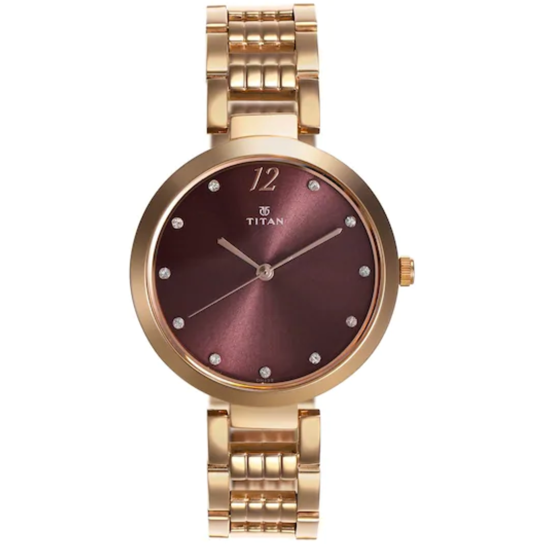 Titan Sparkle Purple Dial Analog Watch - 2480WM02 - KRISHNA WATCH COMPANY