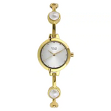 Titan Raga White Dial Golden Metal Strap Watch 2576YM01