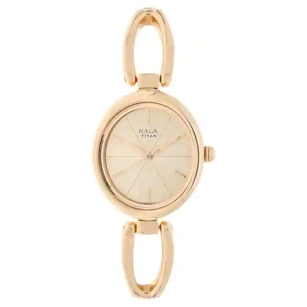 Titan Raga Viva Rose Gold Dial Metal Strap Watch NP2579WM01 (DG597) - KRISHNA WATCH COMPANY