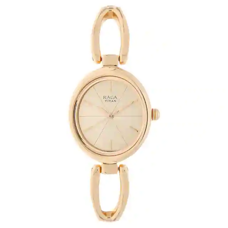 Titan Raga Viva Rose Gold Dial Metal Strap Watch NP2579WM01 (DG597) - KRISHNA WATCH COMPANY
