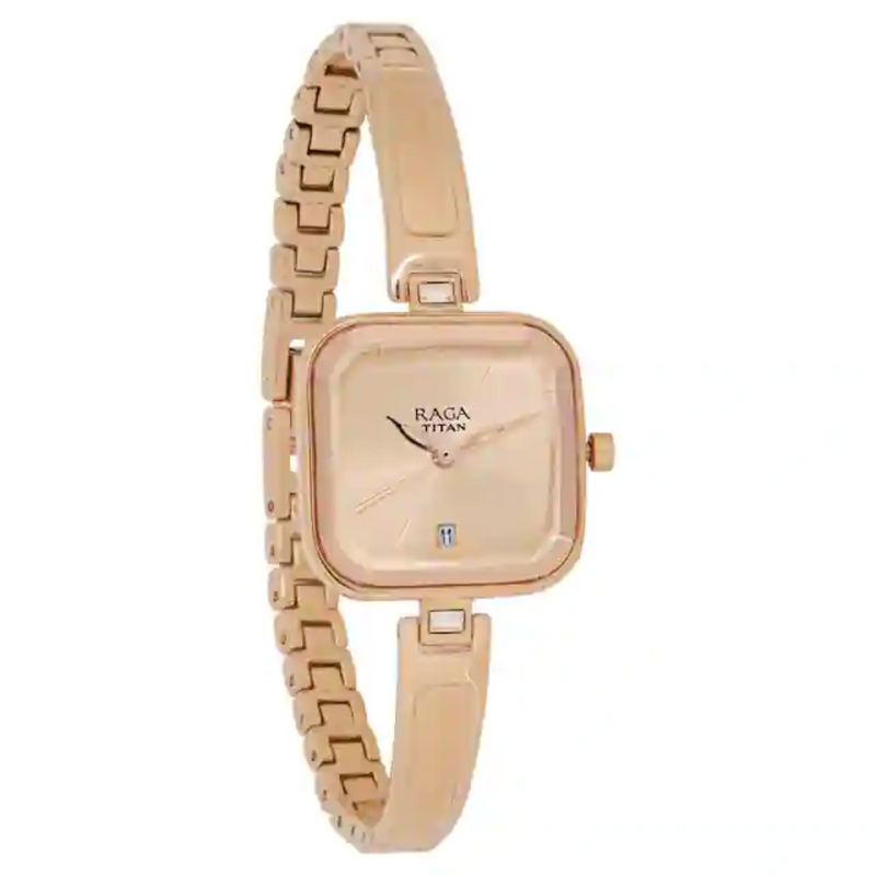 Titan Raga Viva Rose Gold Dial Metal Strap Watch NP2607WM01 - KRISHNA WATCH COMPANY