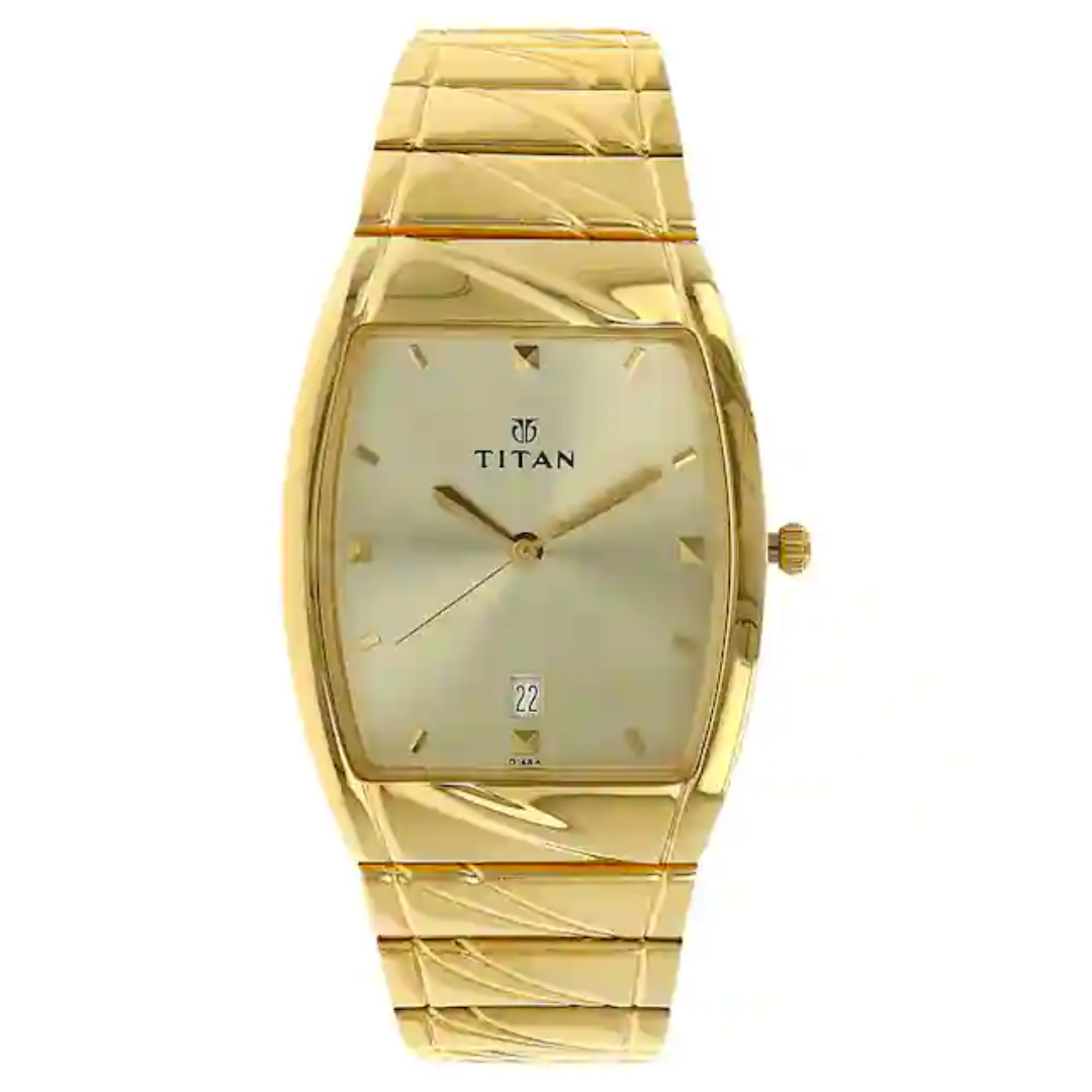 Titan Champagne Dial Watch - 9315YM02 - KRISHNA WATCH COMPANY