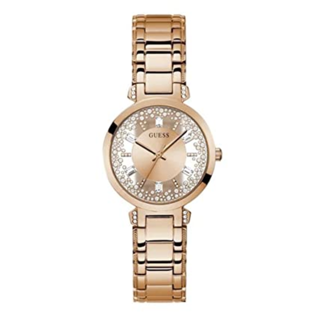 GUESS Crystal Clear Collection Analog Rose Gold Dial Women's Watch-GW0470L3 - KRISHNA WATCH COMPANY