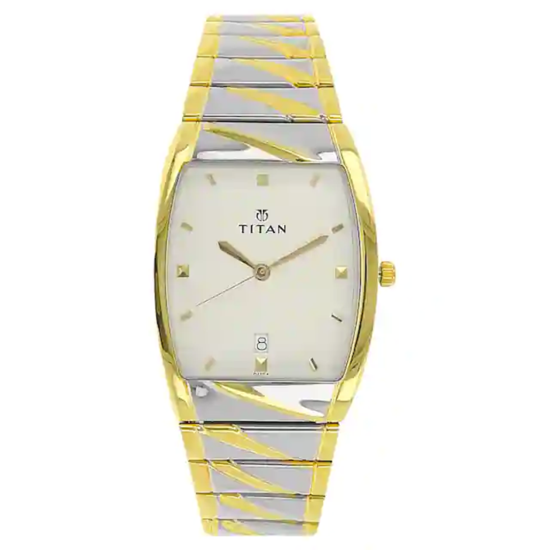 Titan White Dial Silver Stainless Steel Strap Watch NP9315BM01 - KRISHNA WATCH COMPANY