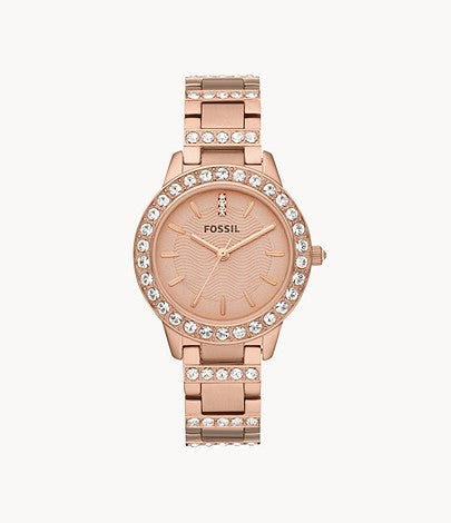 FOSSIL Jesse Rose-Tone Stainless Steel Watch- ES3020 - KRISHNA WATCH COMPANY