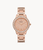 FOSSIL Jesse Rose-Tone Stainless Steel Watch- ES3020 - KRISHNA WATCH COMPANY