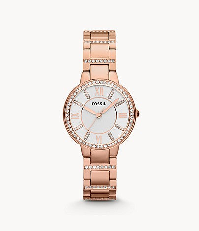 FOSSIL Virginia Rose-Tone Stainless Steel Watch - ES3284 - KRISHNA WATCH COMPANY