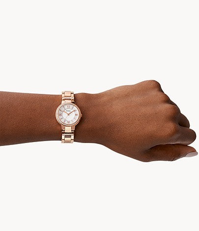 FOSSIL Virginia Rose-Tone Stainless Steel Watch - ES3284 - KRISHNA WATCH COMPANY