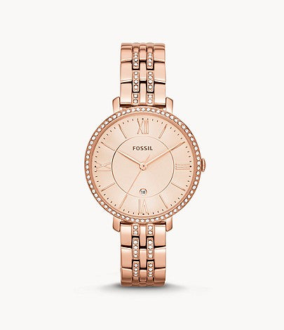 Fossil Jacqueline Rose-Tone Stainless Steel Watch - ES3546 - KRISHNA WATCH COMPANY