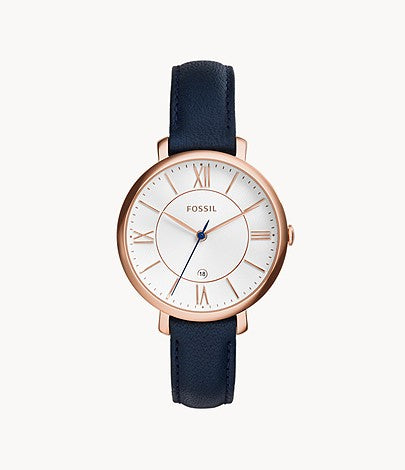 FOSSIL Jacqueline Navy Leather Watch - ES3843 - KRISHNA WATCH COMPANY