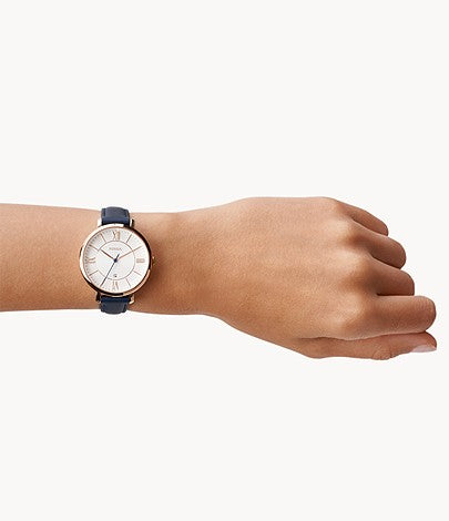 FOSSIL Jacqueline Navy Leather Watch - ES3843 - KRISHNA WATCH COMPANY