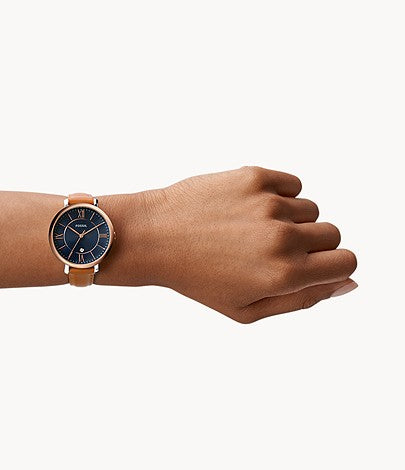 FOSSIL Jacqueline Three-Hand Date Luggage Leather Watch ES4274 - KRISHNA WATCH COMPANY