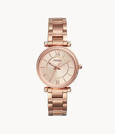 Carlie Three-Hand Rose Gold-Tone Watch - ES4301