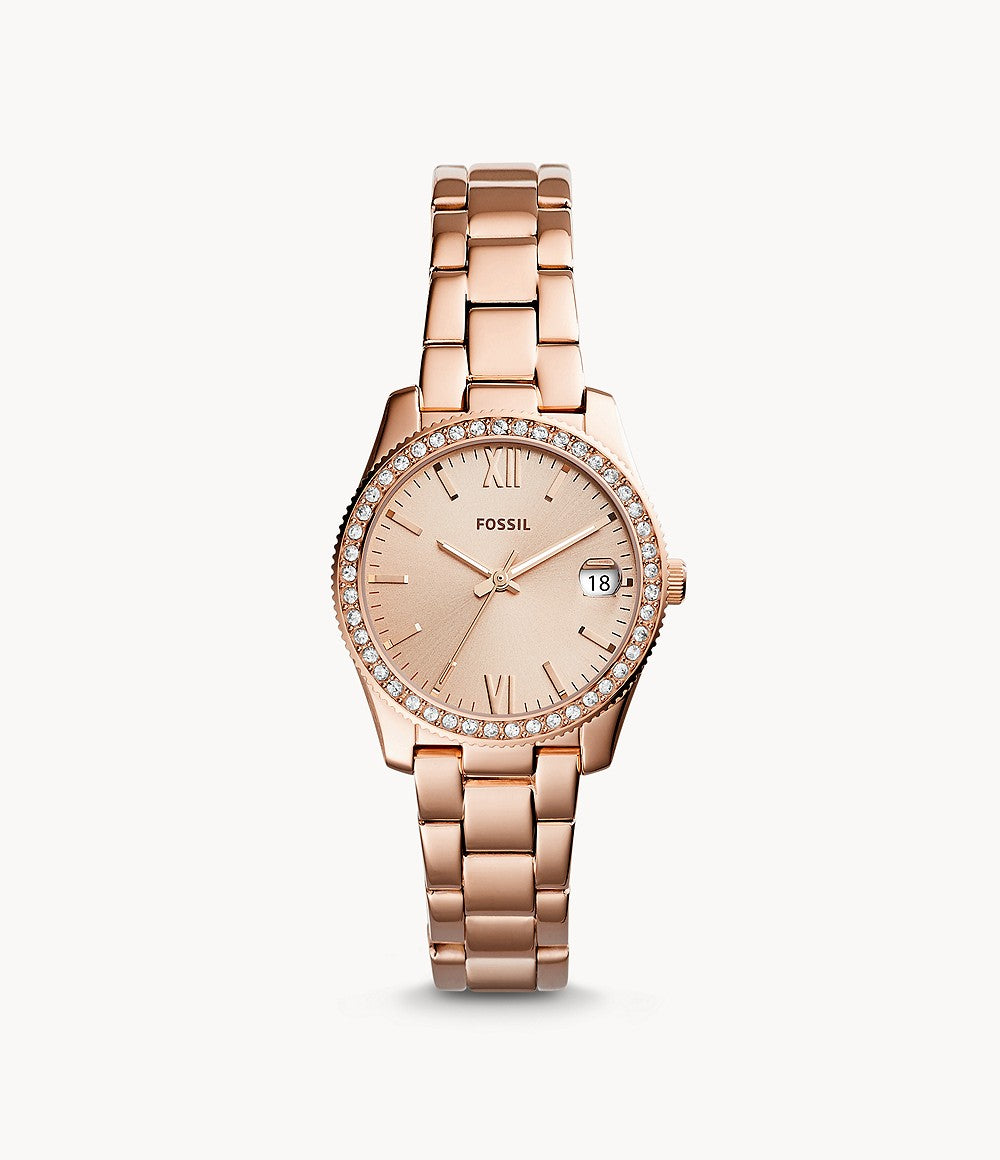 FOSSIL Scarlette Three-Hand Date Rose-Gold-Tone Watch - ES4318 - KRISHNA WATCH COMPANY