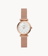 FOSSIL Carlie Mini Three-Hand Rose Gold-Tone Watch - ES4433