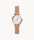 FOSSIL Carlie Mini Three-Hand Rose Gold-Tone Watch - ES4433