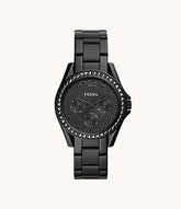 FOSSIL Riley Multifunction Black Stainless Steel Watch - ES4519