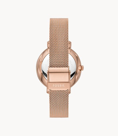 FOSSIL Jacqueline Three-Hand Date Rose Gold-Tone Stainless Steel Watch - ES4628 - KRISHNA WATCH COMPANY