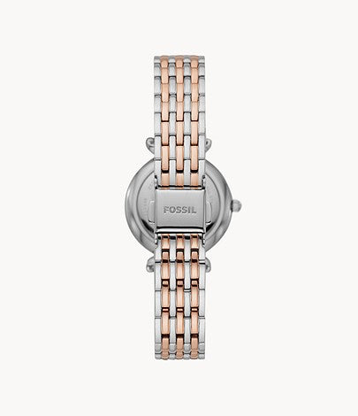 FOSSIL Carlie Mini Three-Hand Two-Tone Stainless Steel Watch - ES4649 - KRISHNA WATCH COMPANY