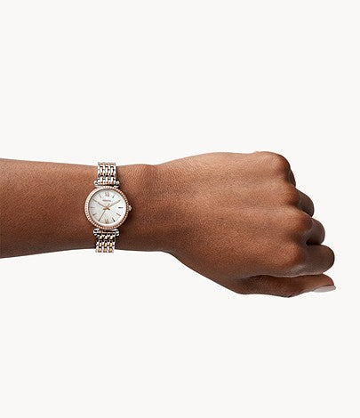 FOSSIL Carlie Mini Three-Hand Two-Tone Stainless Steel Watch - ES4649 - KRISHNA WATCH COMPANY