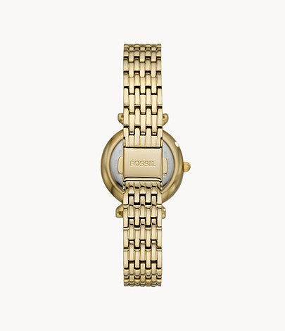 FOSSIL Carlie Mini Three-Hand Gold-Tone Stainless-Steel Watch - ES4735 - KRISHNA WATCH COMPANY