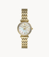FOSSIL Carlie Mini Three-Hand Gold-Tone Stainless-Steel Watch ES4735