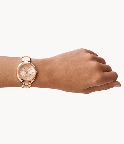 FOSSIL Gabby Three-Hand Date Rose Gold-Tone Stainless Steel Watch ES5070 - KRISHNA WATCH COMPANY