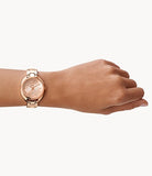 FOSSIL Gabby Three-Hand Date Rose Gold-Tone Stainless Steel Watch ES5070
