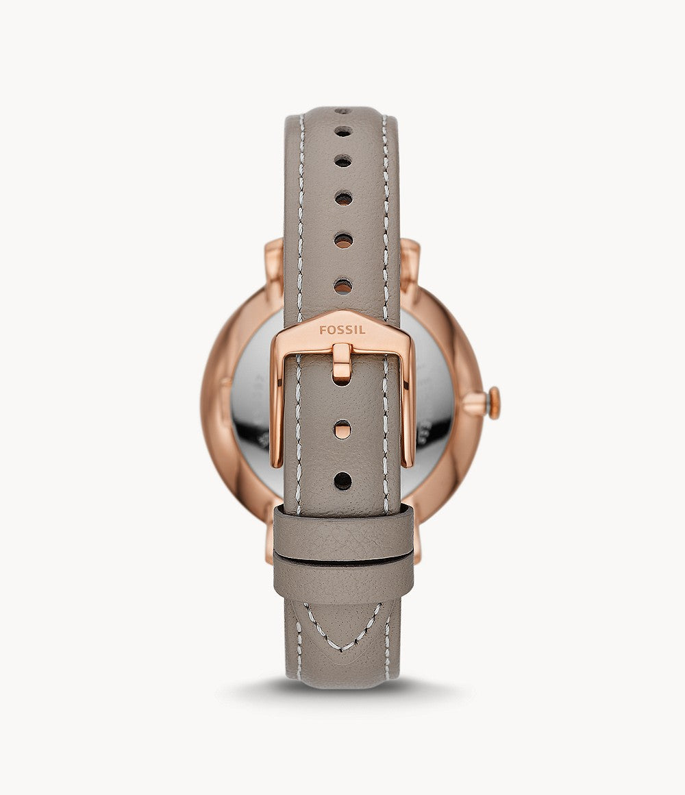 Jacqueline Multifunction Grey Eco Leather Watch ES5097 - KRISHNA WATCH COMPANY