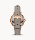 Jacqueline Multifunction Grey Eco Leather Watch ES5097 - KRISHNA WATCH COMPANY