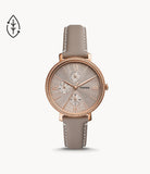 Jacqueline Multifunction Grey Eco Leather Watch ES5097 - KRISHNA WATCH COMPANY