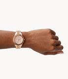 FOSSIL Stella Sport Multifunction Rose Gold-tone Stainless Steel Watch ES5106