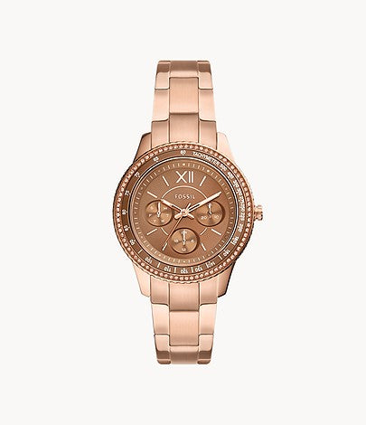 FOSSIL Stella Sport Multifunction Rose Gold-tone Stainless Steel Watch - ES5109