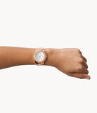 FOSSIL Stella Three-Hand Date Rose Gold-Tone Stainless Steel Watch ES5131