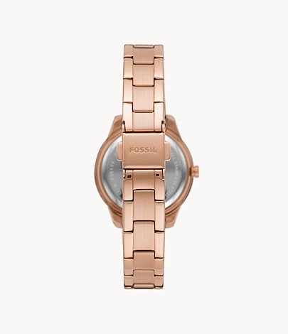 FOSSIL Stella Three-Hand Date Rose Gold-Tone Stainless Steel Watch ES5136 - KRISHNA WATCH COMPANY