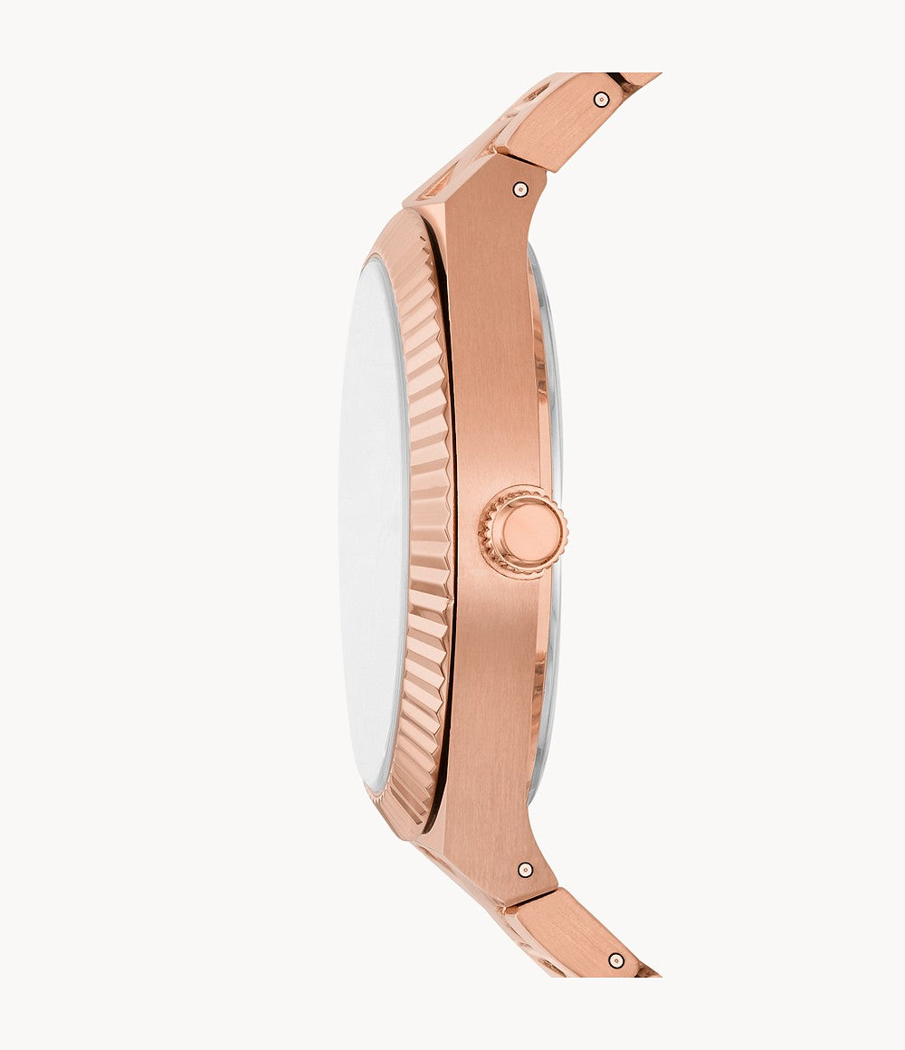 FOSSIL Scarlette Three-Hand Date Rose Gold-Tone Stainless Steel Watch ES5258 - KRISHNA WATCH COMPANY