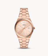 FOSSIL Scarlette Three-Hand Date Rose Gold-Tone Stainless Steel Watch ES5258