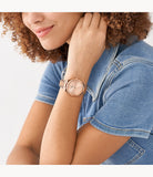 FOSSIL Scarlette Three-Hand Date Rose Gold-Tone Stainless Steel Watch ES5258 - KRISHNA WATCH COMPANY