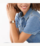 Harwell Three-Hand Medium Brown Leather Watch ES5264