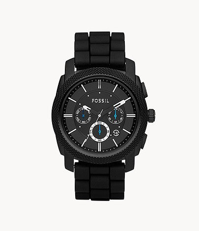 FOSSIL Machine Chronograph Black Silicone Watch FS4487