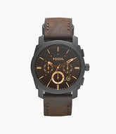 FOSSIL Machine Mid-Size Chronograph Brown Leather Watch FS4656