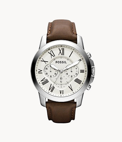 FOSSIL Grant Chronograph Brown Leather Watch - FS4735 - KRISHNA WATCH COMPANY
