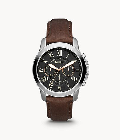 FOSSIL Grant Chronograph Brown Leather Watch - FS4813 - KRISHNA WATCH COMPANY