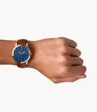 The Minimalist Slim Three-Hand Light Brown Leather Watch FS5304