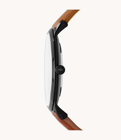 The Minimalist Slim Three-Hand Light Brown Leather Watch FS5305
