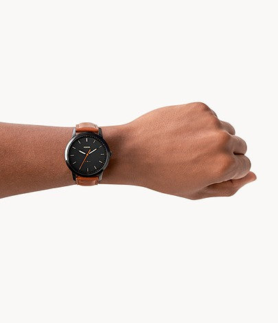 The Minimalist Slim Three-Hand Light Brown Leather Watch FS5305
