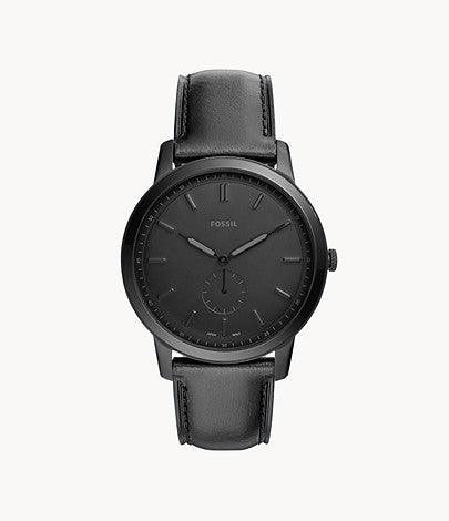 FOSSIL The Minimalist Two-Hand Black Leather Watch FS5447 - KRISHNA WATCH COMPANY