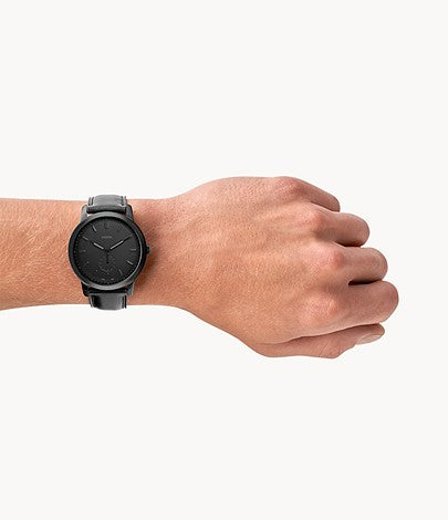 FOSSIL The Minimalist Two-Hand Black Leather Watch FS5447 - KRISHNA WATCH COMPANY